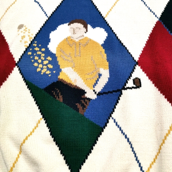 Vintage 90s Jantzen Golf Sweater Men's Size XL - Picture 4 of 6